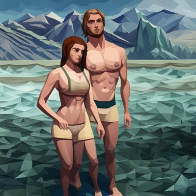 AI Generated Art of Couple displayed on Sleep or Swim Page