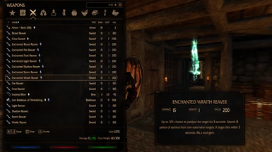 Enchanted Wraith Reaver barebone stats