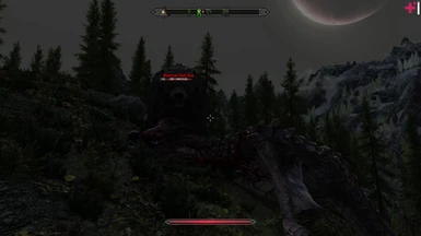 Monstrous Bear standing over a Legendary Dragon he just killed.