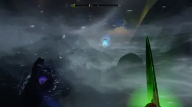 Facing the Undead King in the blizzard, armed with the Shade Dagger.
