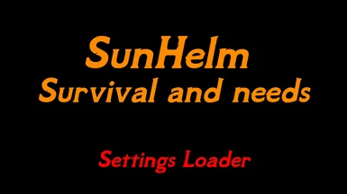 SunHelm Survival and needs - Settings Loader