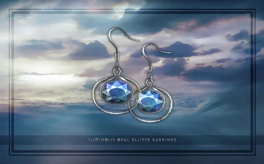 Luminous Opal Ellipse Earrings