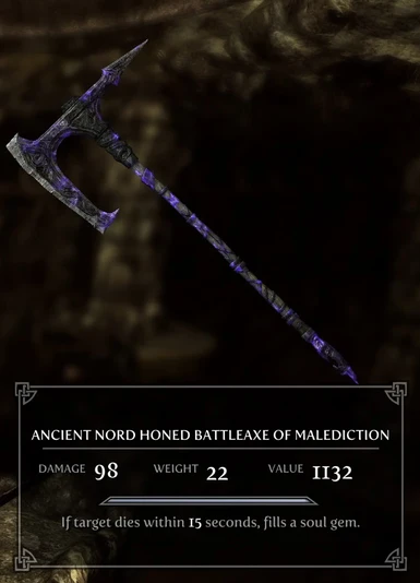 Ancient Nord Honed Battleaxe Of Malediction