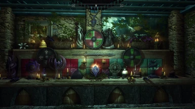 Fully functional basement shrine - will apply your personal tile, wall, and wood textures