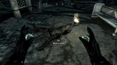 Paralyzed guard mid-stride