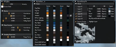 Weather color matrix, volumetric lighting and cloud layer interface