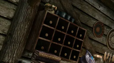 Closer view of the wine rack