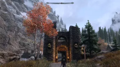 Whiterun bridge after (with Improved Bridges and Prettier Roads)