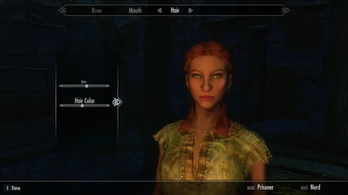Nord with dark skin and elf eyes New hair color