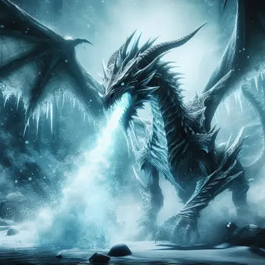 Dragon using Frost Breath