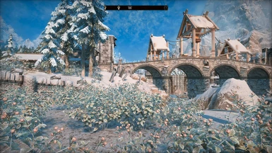 Windhelm Entrance Overhaul patch for the tomb area in the background