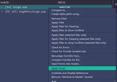 How to use: right click over the esp file you want to get data from