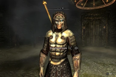 Strengthed Corpse Guardian equipped with he armour of a Stormcloak officer 