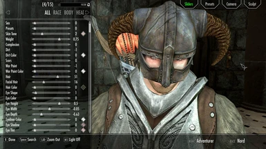 The helmet on a Nord player character