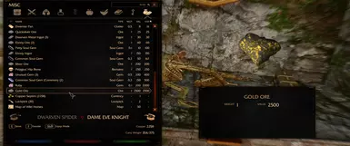 Gold ore stats in new variant