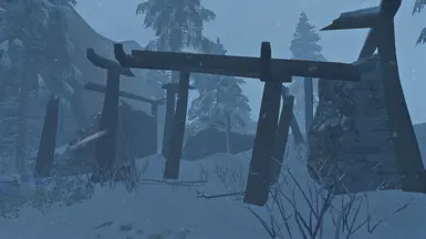 After - Icicles-be-gone! I have also moved barrels and a crate to the side of the ruins, as opposed to inside of the wall.