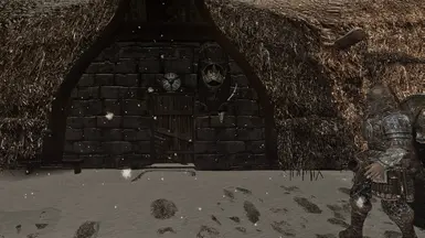 Before - This looks okay, right? WRONG! The greedy building has swallowed several barrels, crates, and even some firewood.