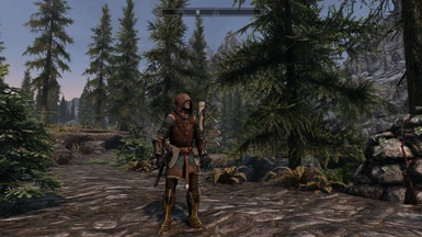 w/elven boots, orcish gauntlets and a leather hood.
