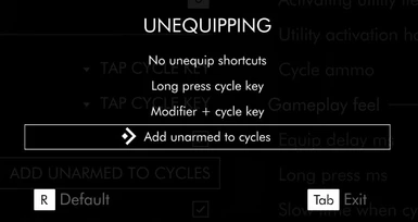 03 Unequip slot options