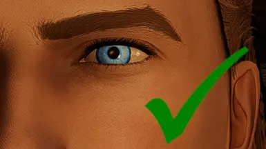 Natural looking eyes in the light