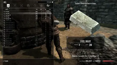 1 Corundum Ore, 1 Iron Ingot