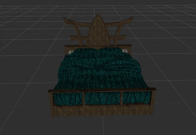 1.2 Carved Dark Elf full bed (3D model view)