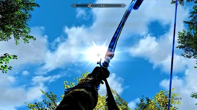 Spectral Soul Reaver Bow Aiming at the Sun