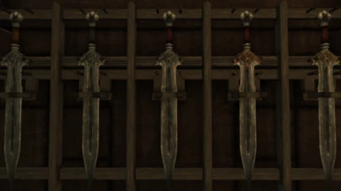 Swords ordered lowest to highest by rank