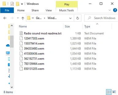 Screenshot of files
