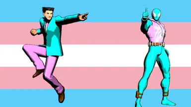 Trans Pride Phoenix Wright and Spider Man