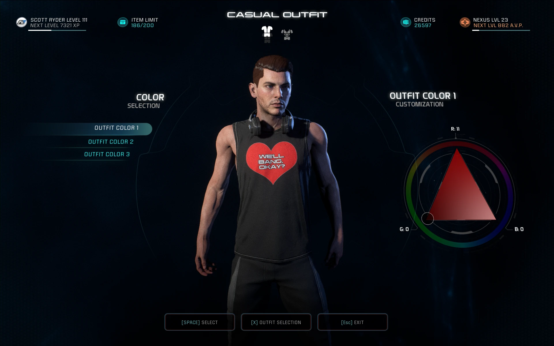 Well Bang Okay Athletic Outfit Retexture At Mass Effect Andromeda Nexus Mods And Community