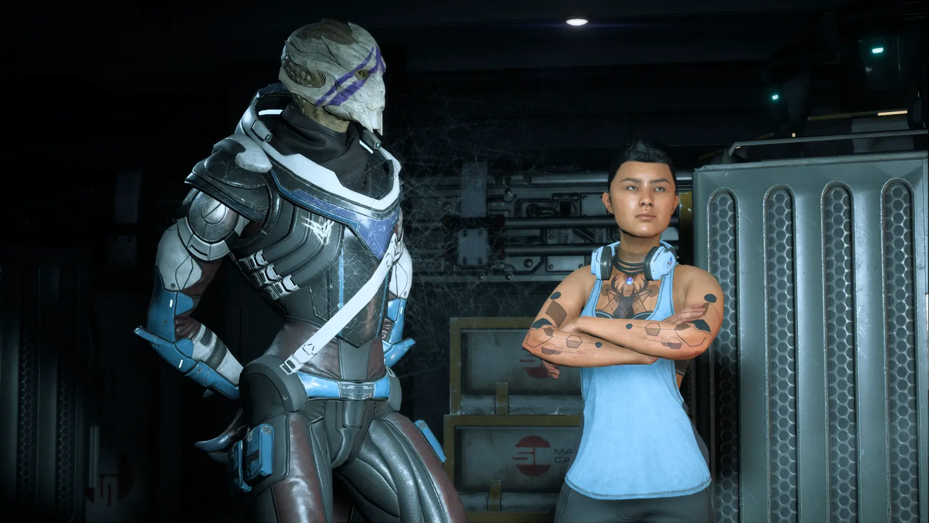 Fryder Geometric Tattoos At Mass Effect Andromeda Nexus