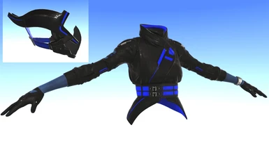 Torso: Black Jacket with Blue Accents