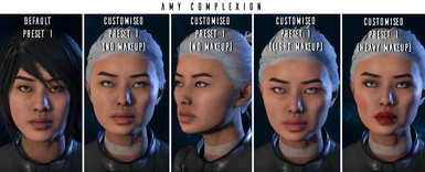 Amy Complexion On Custom and Default Preset 1