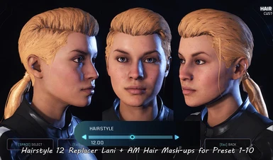 Hairstyle 12 Replacer Lani AM for Preset 1-10