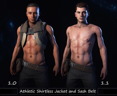 Athletic Shirtless Jacket and Sash Belt