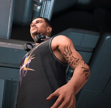 Phoenix and Eagle tattoos for male Ryder at Mass Effect Andromeda