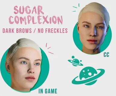 dark brows / no freckles