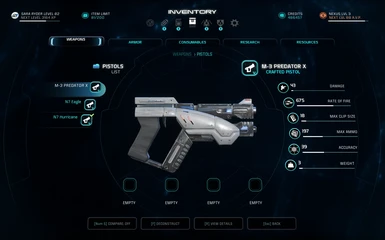 Crafted M-3 Predator Pistol X with Auto Fire System Augmentation