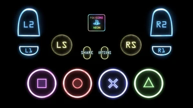 PS4 icons NEON ui