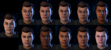 all complexions on preset 10 which is the smoothest head shape (open in new tab for full size)