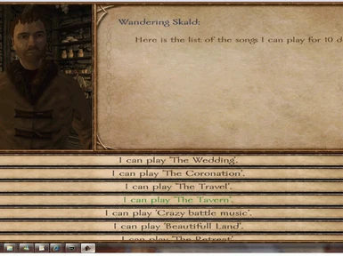 Some choices to play music when meeting travelling bards