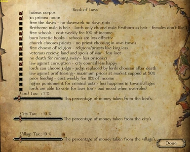 WIP Book of Laws for your kingdom