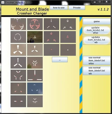 Mount and Blade crosshair changer