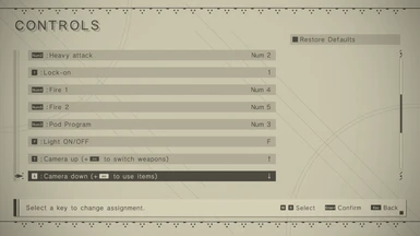 Corresponding ingame settings. Num* keys are just placeholders