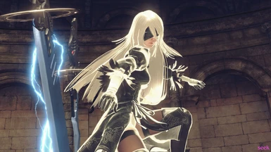 Long Hair and 2B Dress for A2 (2B Cosplay)
