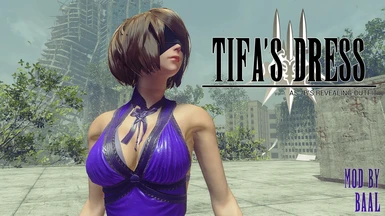 Tifa's Purple Dress as 2B's Revealing Outfit (DLC REQUIRED)