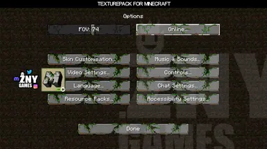znygames texturepack mcold java - options