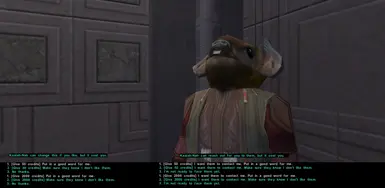 Dialogue options (bottom left is vanilla, top right default install option)