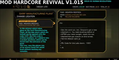 Mod Hardcore Revival For Deus Ex Human Revolution At Deus Ex Human